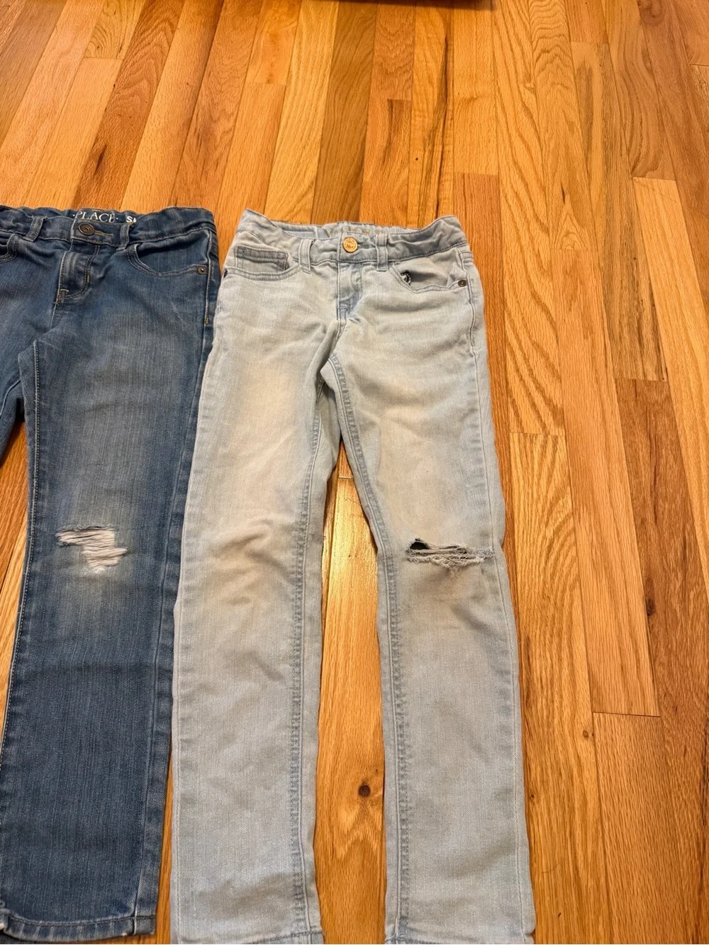Girls' Distressed Skinny Jeans - Blue & Light Wash